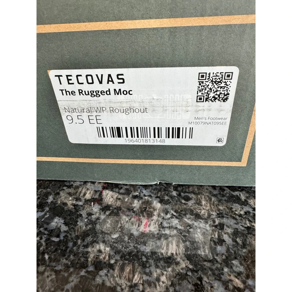 Tecovas The Rugged Moc Natural WP Roughout Leather Boots Mens 9.5 EE‎